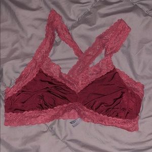 🔥3/$12🔥Pink and Red Satin Lace Bralette